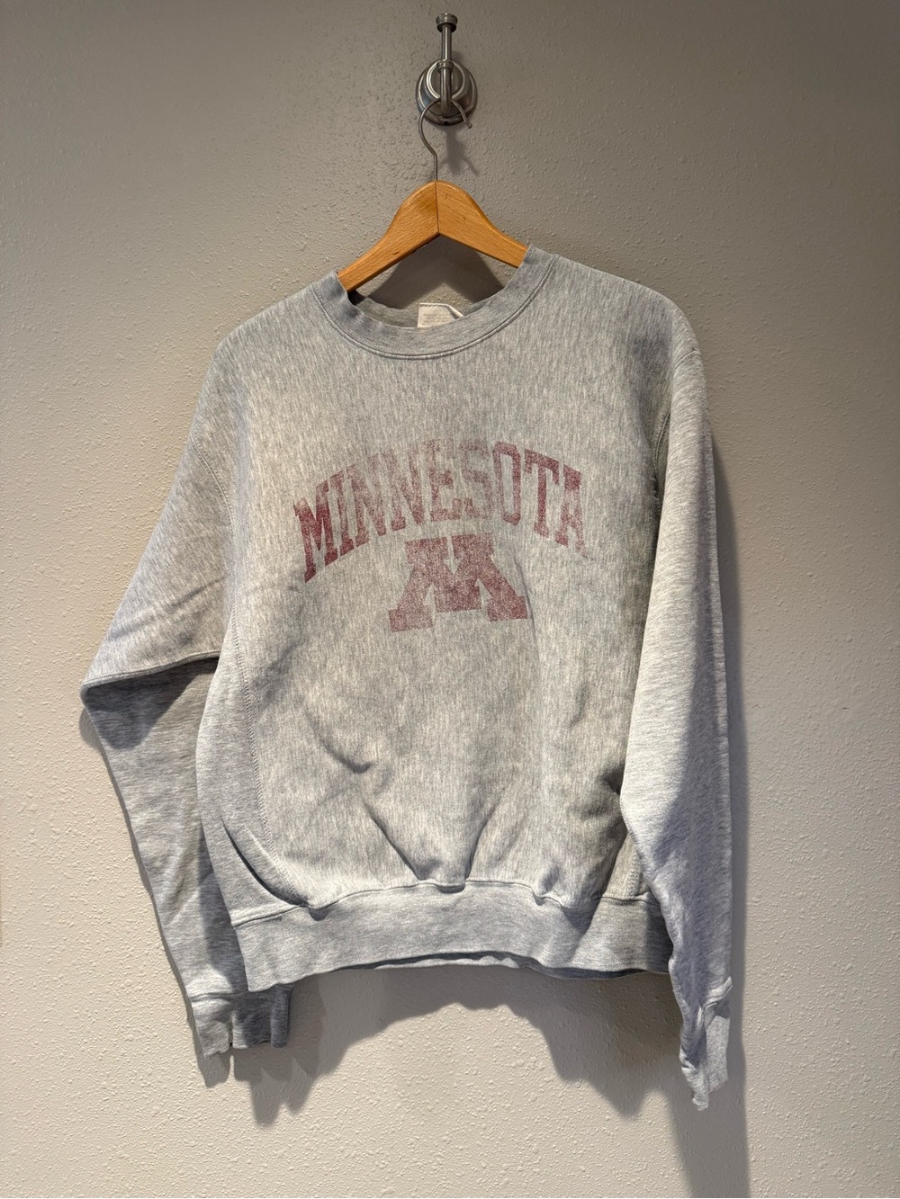 University of Minnesota Gophers Vintage Gray Crewneck Pro Weave Sweatshir Small